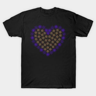 Violet snowflakes fancy heart T-Shirt